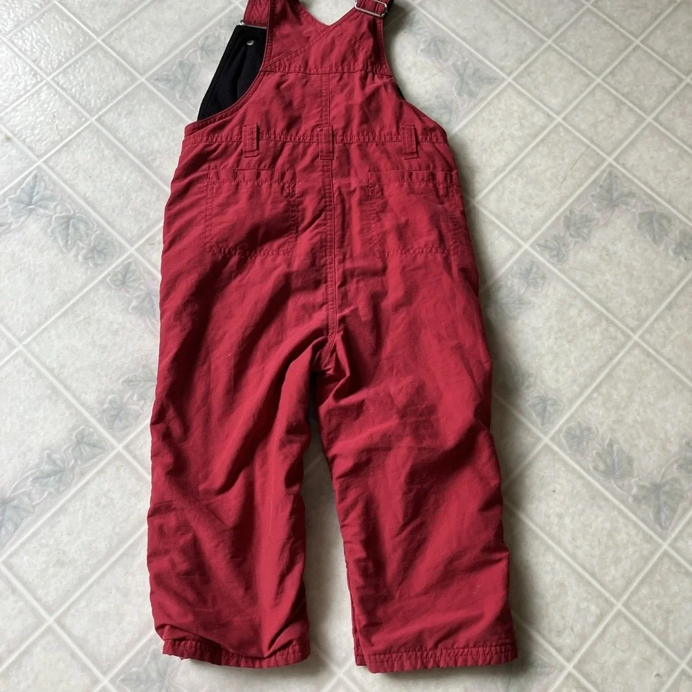 VINTAGE GYMBOREE OVERALLS TODDLER BOY GIRL SIZE 2T RED FLEECE LINED OVERALLS